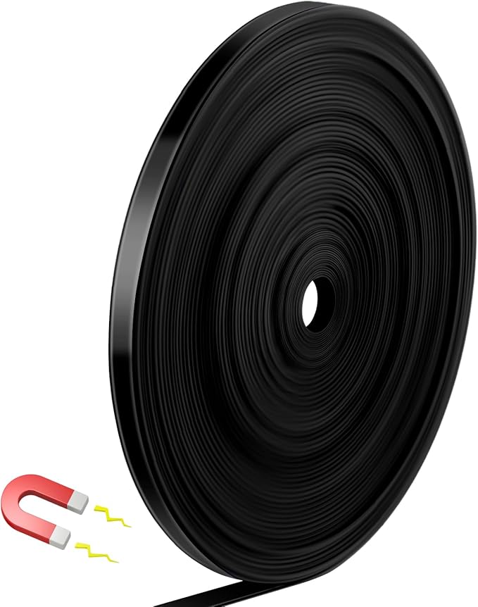 Magnetic Tape Roll Thin Strips, 0.39 Inch x 66 Feet Magnetic Board Dividers Whiteboard Graphic Decorative Tape Marking Line for Classroom Office Art Accessories(Black)