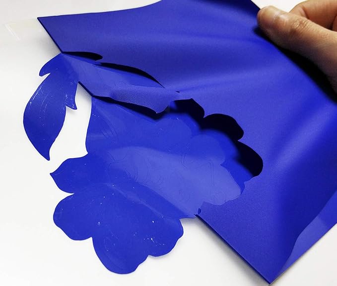 Guangyintong Heat Transfer Vinyl - HTV Rolls, 12" x 10ft Blue Iron on Vinyl for T-Shirts, Matte Surface, Easy to Cut & Weed