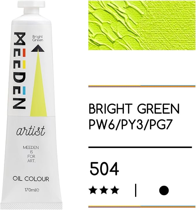 MEEDEN Artist Grade Oil Paint: Bright Green - 170ml/5.7oz Tube - Professional Art Paints for Canvas Painting