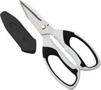 Utility Scissors Heavy Duty: sharp Scissors All Purpose heavy duty, Easy Cutting Carpet, Cardboard, Wires, Leather, Fabric（8'' White）