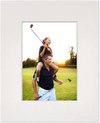 8.5x11 Mat Bevel Cut for 7x9 Photos - Acid Free Golf Ball Texture Precut Matboard With Backing Board and Crystal Clear, Self Seal Photo Mat Bag - For Pictures, Photos, Framing - 4-ply Thickness