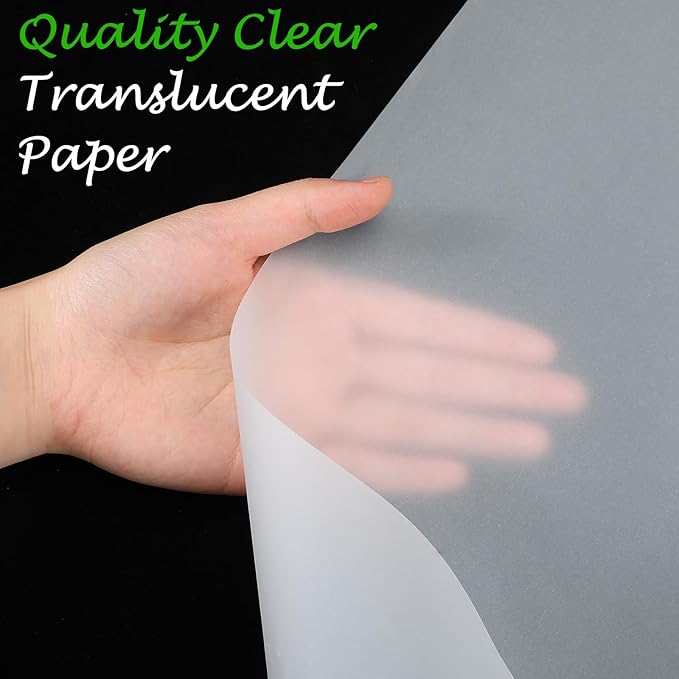 Ctosree 36" x 20 Yards 1000H Design Vellum Roll Architectural Vellum Paper White Translucent Drafting Paper Roll for Drawing Sketching Architecture Building