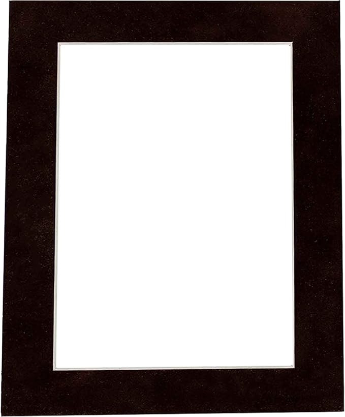 8x10 Mat Bevel Cut for 5x8 Photos - Acid Free Black Suede Precut Matboard - For Pictures, Photos, Framing - 4-ply Thickness