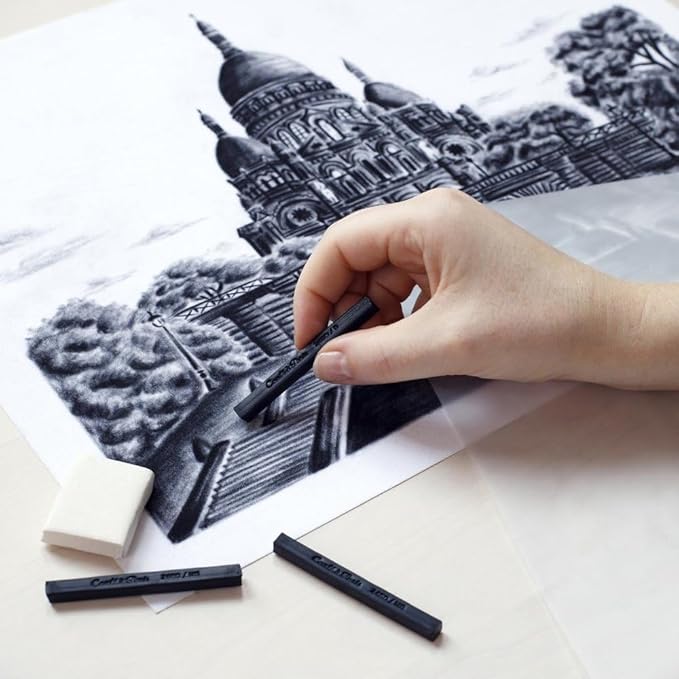 Conté à Paris 12 Count B Sketching Crayons Set, Black