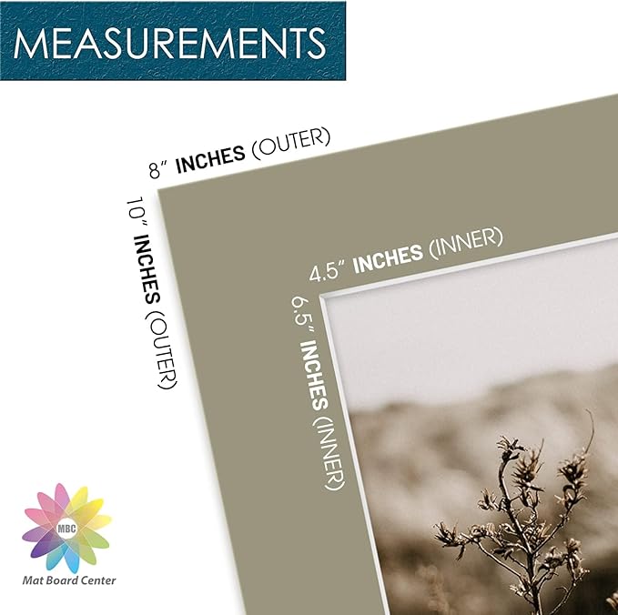 Mat Board Center, Pack of 20, Mixed Colors 8x10 Picture Mats Matting with White Core Bevel Cut for 5x7 Pictures