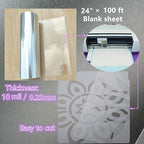 Clear 24inchs x 100ft Rolls 10 mil Transparency Blank Stencil Sheets Material, Acetate Sheet,Craft Plastic