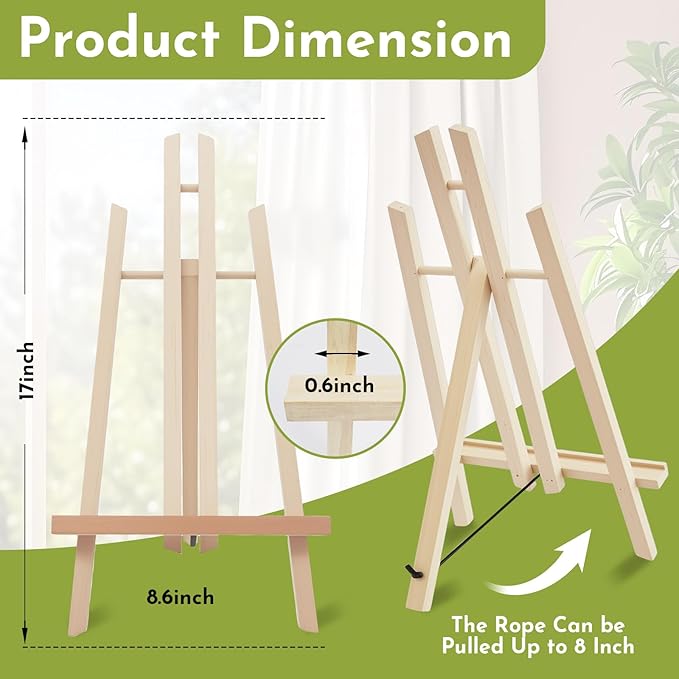 Conda 2 Pack 17 Inch Wooden Tabletop Easel Stand, A-Frame Art Painting Easel for Painting, Display & Art Creation, Canvas Holder for Artists, Students & Hobbyists