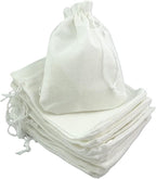 Palmhomee Pack of 25 Burlap Gift Bags with Drawstring Linen Jewelry Pouches Wedding Jute Bags for Jewelry and Treat Pouches Party Birthday Wedding Favors Gift(7x9 Inch, White)