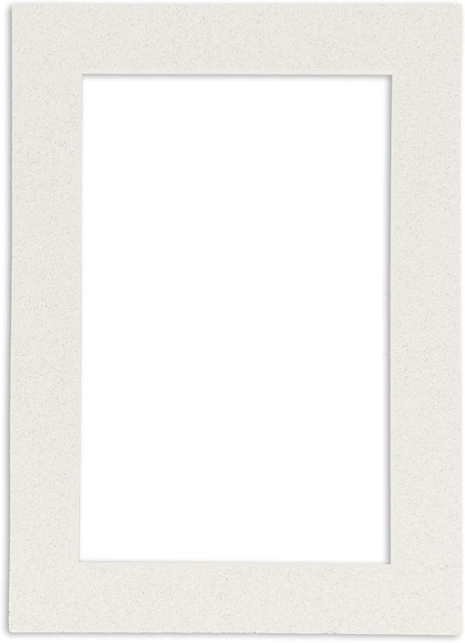 Pack of 25 Acid Free 8x10 Mats Bevel Cut for 5x8 Photos - Oyster Shell White Precut Matboards With Backing Boards and Clear Photo Mat Bags For Pictures, Photos, Framing - 4-ply Thickness