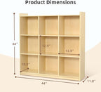 OOOK 9-Cube Storage Organizer, Wooden Storage Cabinet Display Shelf, Kids Bookshelf for Classroom, Playroom, Living Room, Office, etc