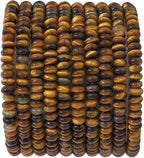 Natural Yellow Tiger Eye Disk Stone Beads 4x2mm 160pcs Rondelle Loose Semi Gemstone Beads for Jewelry Making Design