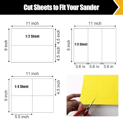 40 Grit Sand Paper, 12Pcs Sandpaper Assortment Sandpaper for Wood Metal Furniture Hand Sander Sand Paper Set Sandpaper Sheets Cut for Use 9" x 11"/12 Sheets