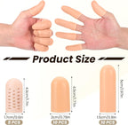 25 Pcs Gel Finger Cots 3 Style Silicone Finger Protectors Rubber Fingertips Protection Caps Cots Fingertip Bandages Band for Relief Cracked Fingers and Other Fingers Pain (Nude)