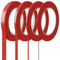 Epakh 4 Rolls Pinstripe Tape, Masking Tape in 1/16, 1/8, 1/4 and 1/2 Inch Wide, for Painters Automotive DIY Car Auto Paint Art (Red,55 yd)
