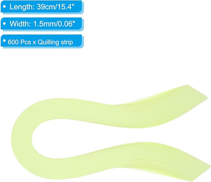 PATIKIL Quilling Strips Paper 600pcs 1.5mm 39cm Origami Paper Quilling Kits for Art DIY Hand Craft Christmas, Light Green