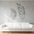 TIAMECH A4 Reusable Two Feathers Stencil for Painting - Bird Feather Layering Template, DIY Wall Art, Wood Furniture, Scrapbook & Crafts (8.3x11.7inch)