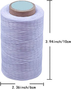 284 Yards Waxed Thread, 210D Heavy Duty Upholstery Wax Thread for Leather Sewing, 0.8mm Flat Waxed Linen Cord for Bookbinding/Shoe Repairing/Leather Projects