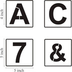 Alphabet Letter and Number Stencils 5 Inch - 40 Pack Large Letters and Numbers Stencil Templates with Signs for Painting on Wood, Reusable Letter Stencils for Chalkboard Signs & Wood Wall Art
