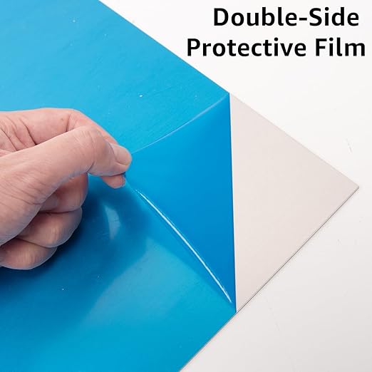 6061 T651 Aluminum Sheet Metal 6" x 12" x 1/16" (0.06") Rectangle Metal Plate Covered with Protective Film, 1.5mm Flat Aluminum Plate for Crafting and Industry