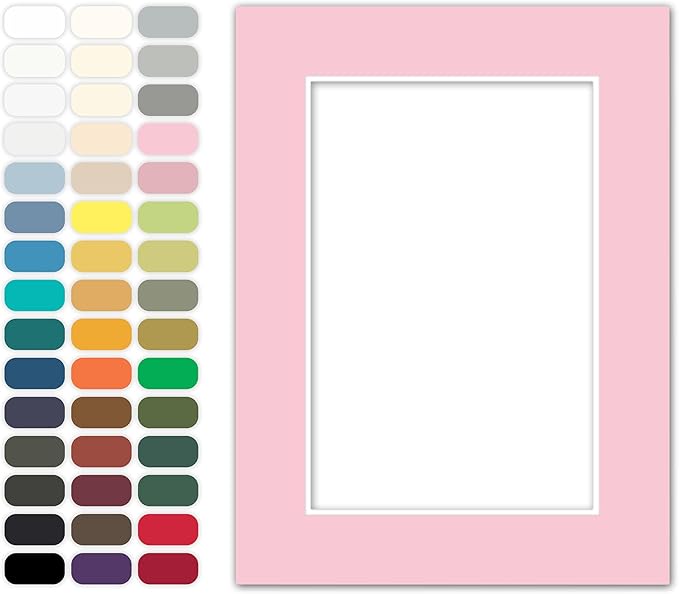 Poster Master Pink Matboard – 4-Ply Acid-Free Picture Mat Board with 45° Beveled Cut, Made in USA, Custom Cut to Any Size, 1/16" Thickness for Framing & Displays