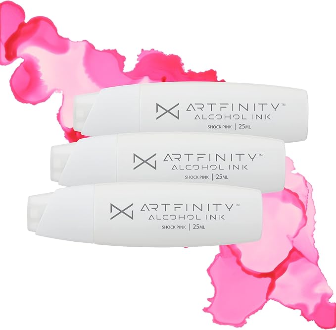 Alcohol Inks 3 Pack - Vibrant, Professional, Dye-Based Alcohol Inks for Artfinity Alcohol Markers, Artists, Drawing, & More! - Shock Pink RV2-2