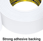 2 Pack EVA Single-Sided Adhesive Foam Tape 1.2inx16.4FT Single-Sided Sealing Strip Foam Pad Sponge Tape Window Weatherproof, Self-Adhesive Insulation Sealing Tape White