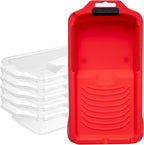 Mister Rui Paint Tray Set, 4 Inch Paint Tray and Liners-6 Pack, Sturdy Plastic Paint Tray with 5 Tray Liners, Paint Pan Liners, Small Paint Trays for Painting