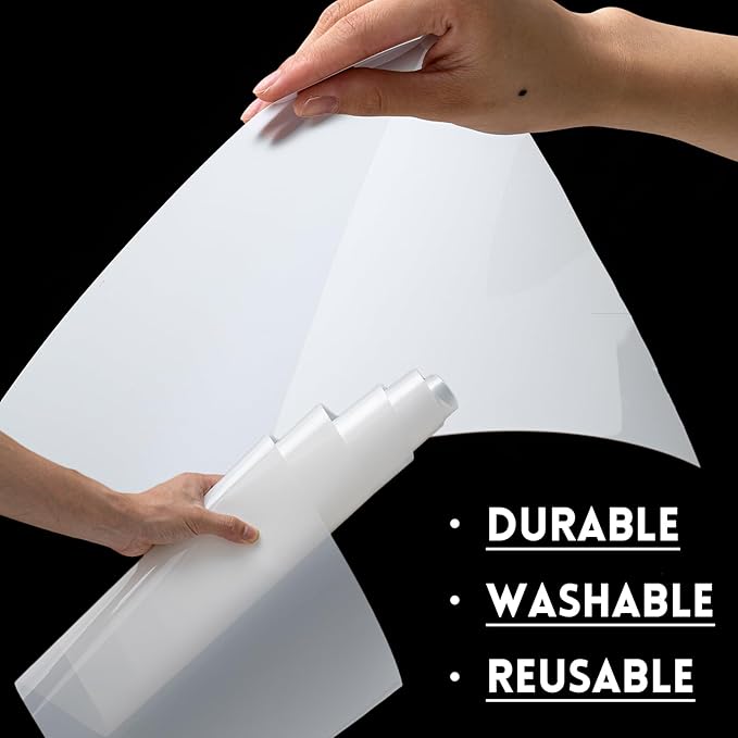 Frienda 12 Inches x 80 ft 6 Mil Rolls Blank Stencil Sheets Acetate Sheets Clear Template Material Reusable Acetate Rolls for Crafts Stencil Paper Vinyl for Cutting Machines(Translucent)