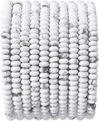 Natural White Howlite Disk Stone Beads 4x2mm 160pcs Rondelle Loose Semi Gemstone Beads for Jewelry Making Design
