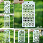 DIY Decorative Stencil Template for Scrapbooking Paiting on Wall Furniture Crafts,Set of 6 (Water Wave)