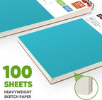 Soucolor School Supplies 9" x 12" Sketch Book for High College Teacher Student, 1-Pack 100 Sheets Spiral Bound Art Sketchbook, Acid Free (68lb/100gsm) Artist Blank Book for Kids, Back to School Stuff