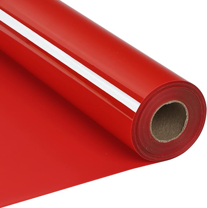 RENLITONG Red Iron on Vinyl 12Inch by 20ft Roll HTV Heat Transfer Vinyl for T-Shirt HTV Rolls for All Cutter Machine - Easy to Cut & Weed for Heat Transfer Design
