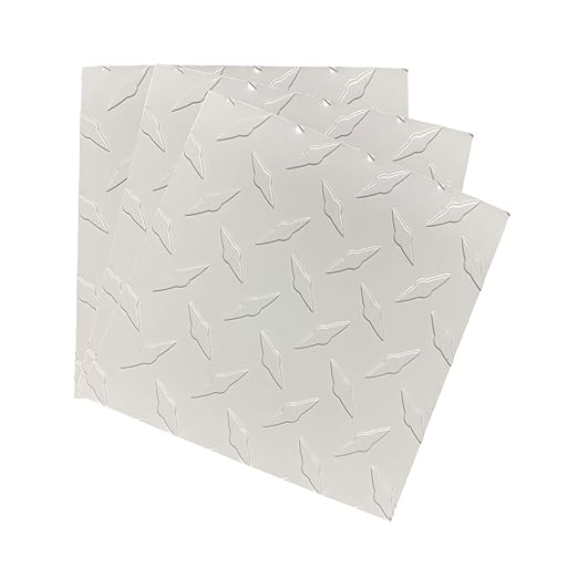 EAGLE 1: 12" x 12" 26 Gauge Sheet Metal Squares (3 Pack Per Order, Multiple Colors) Great for Arts, Crafts, DIY Home or Work Projects (12" X 12", White Diamond Plate)