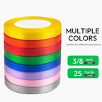 KMER LIFE Solid Color Light Pink Satin Ribbon, 3/8 Inches x 25 Yards Fabric Satin Ribbon for Gift Wrapping, Crafts, Hair Bows Making, Wreath, Wedding Party Decoration and Other Sewing Projects