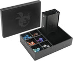 DND Dice Tray and Dice Tower with Storage, 3 in 1 Dice Rolling Tray with Lid, Portable Dice Box Storage, DND dice Holder for Dungeons and Dragons D&D RPG MTG Table Games (Black)