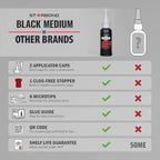 Starbond Black Medium CA Glue, Premium Cyanoacrylate Super Glue, Crack Filler 150 CPS Viscosity, for Woodworking, Woodturning, Carpentry, Guitar, RC, Hobby, 2oz