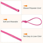 MECCANIXITY Waxed Cord 1.2mm Waxed Polyester Cord 175 Yard Wax String for Bracelet Making,Necklaces, Beading,Jewelry Making and DIY Crafts(Light Rose Red)