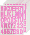 Starboling Letter Stickers,2 inch 8 Sheets Pink Alphabet Sticker,Self Adhesive Vinyl Letter Stickers Mailbox Numbers,for Arts Crafts Outdoor Sign Poster Mailbox Sign Doors Mailboxes Car Truck