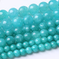 36PCS 10MM Lake Blue Chalcedony Stone Beads Energy Healing Beads for DIY Jewelry Bracelet Necklace Making for Jewelry Making 15Inch