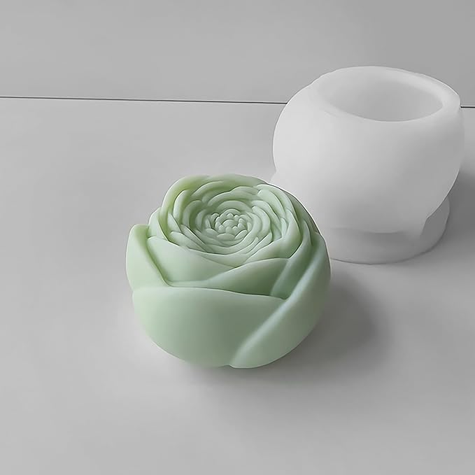 Rose Ball 3D Round Flower Peony Resin Casting Molds - Silicone Mold for Candle Making & Home Decor