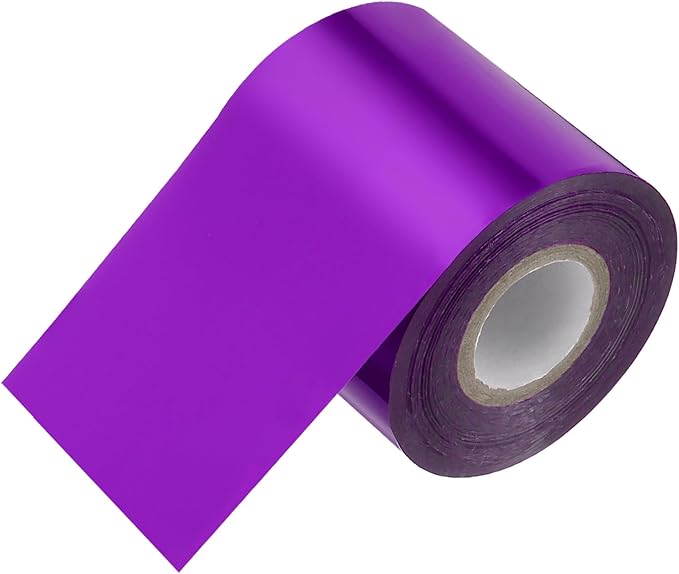 PATIKIL 2"x400Ft Hot Stamping Foil Paper, Heat Transfer Hot Stamping Paper Foil Roll for Leather DIY Logo Decor Craft Gift Package Scrapbook Card, Purple