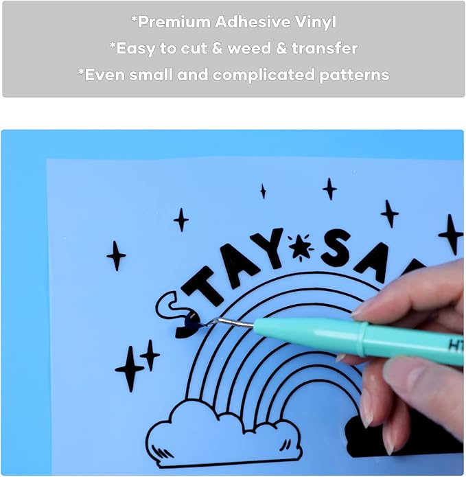HTVRONT Permanent Adhesive Vinyl Sheets for Cutting Machine, 40 Sheets 12" x 12" Permanent Vinyl Bundle for Cups, Decals, Craft Projects