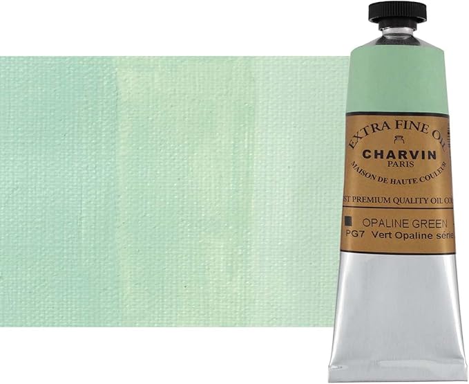 Charvin Extra Fine Oil Paint, Opaline Green 60 mL - Triple-Milled, Rich Texture, Poppy Oil-Based, Light-Fast, Handmade, Archival Quality