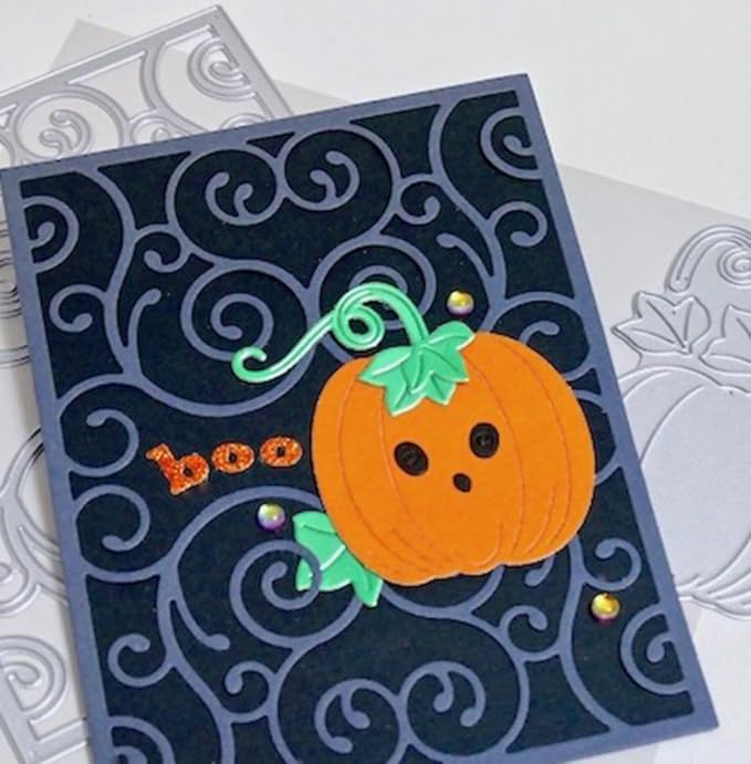 Cutting Dies Metal Stencils Scrapbooking Tools Flowers Lace Frame DIY Embossing Template for Paper Card Making Album Arts Crafts Supplies (Halloween Vine Frame-11.1x14.3cm)