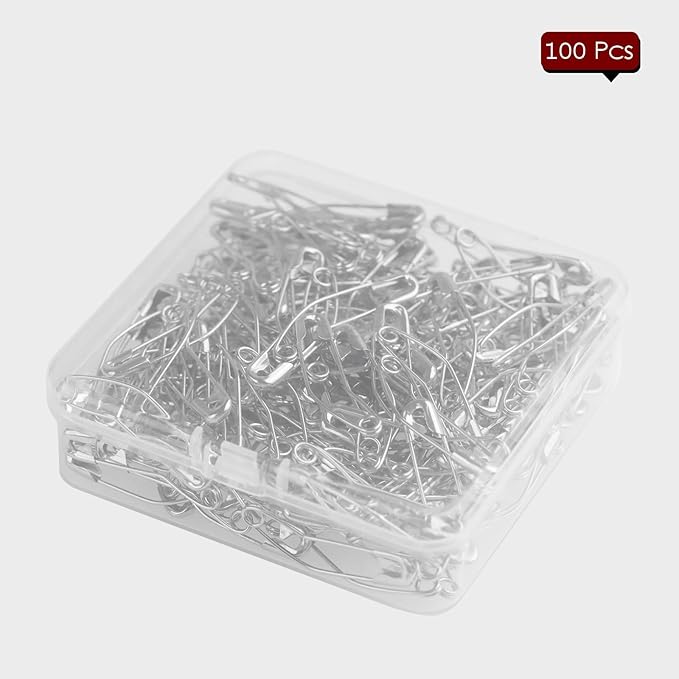 100 Pack Curved Safety Pins for Quilting Basting Pins 38mm/1.5inch Quilting Safety Pins Stainless Steel Quilting Pins