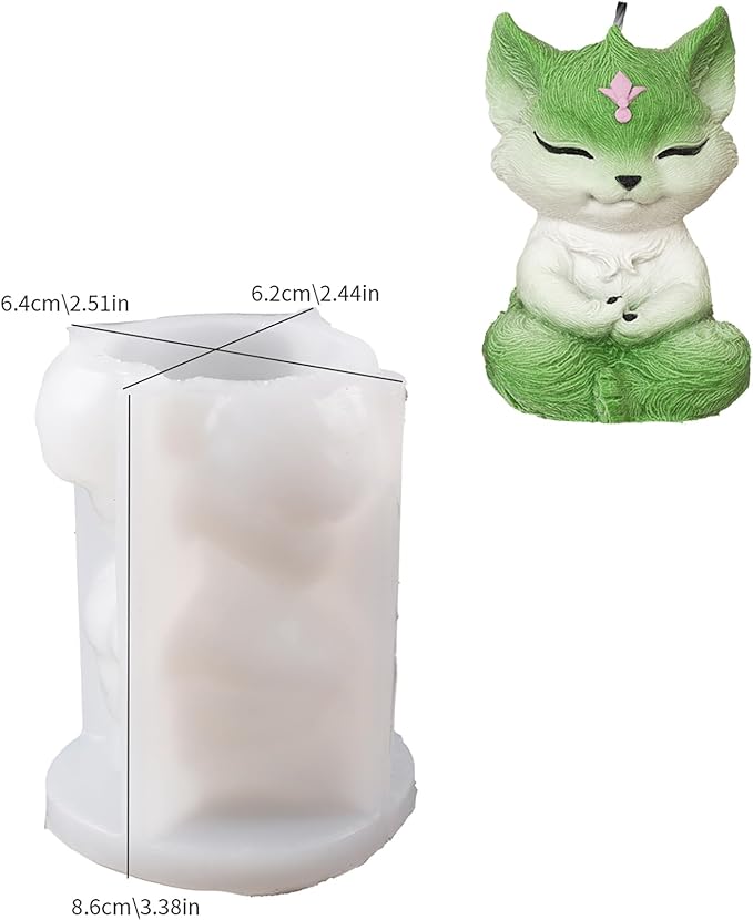 Fox Candle Soap Mold Animal Resin Casting Mold for Wolf, Candle Making, Home Decor - 3D Silicone Mold