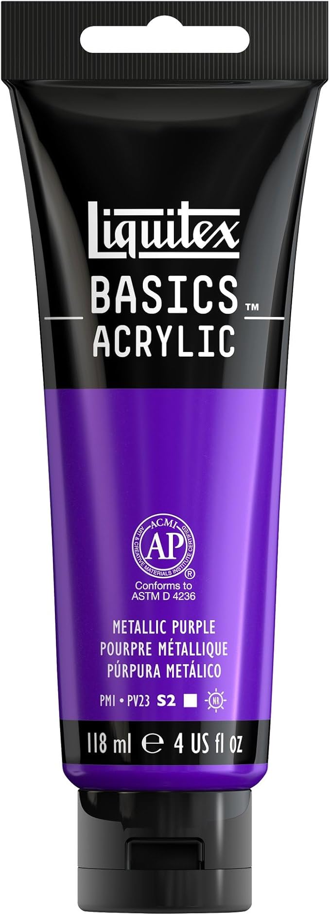 Liquitex BASICS Acrylic Paint, 118ml (4-oz) Tube, Metallic Purple