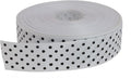 Polka Dot Grosgrain Ribbon 25 Yard Each Roll 100% Polyester (1", White)
