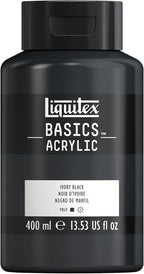 Liquitex BASICS Acrylic Paint, 400ml (13.5-oz) Bottle, Ivory Black