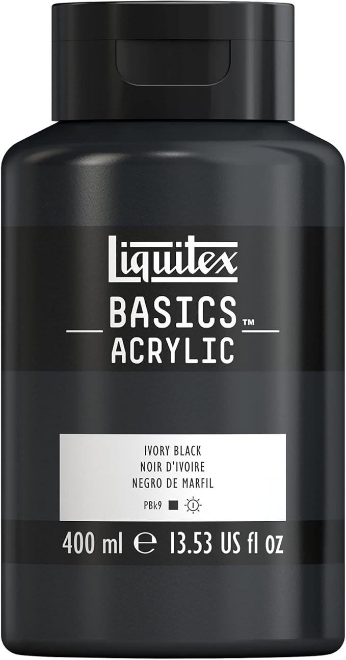 Liquitex BASICS Acrylic Paint, 400ml (13.5-oz) Bottle, Ivory Black